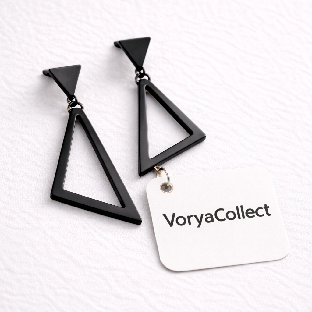 Pendientes Geométricos Negros